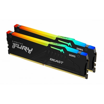 Kingston FURY Beast (KF560C36BBEAK2-16) 16GB (8GB x 2) System Memory, 60000MT/s, DDR5, CL36, DIMM, RGB, Black Kingston FURY Beast (KF560C36BBEAK2-16) 16GB (8GB x 2) System Memory, 60000MT/s, DDR5, CL36, DIMM, RGB, Black